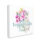 Stupell Industries Happy Easter Pink Flower Bouquet Canvas Wall Art
